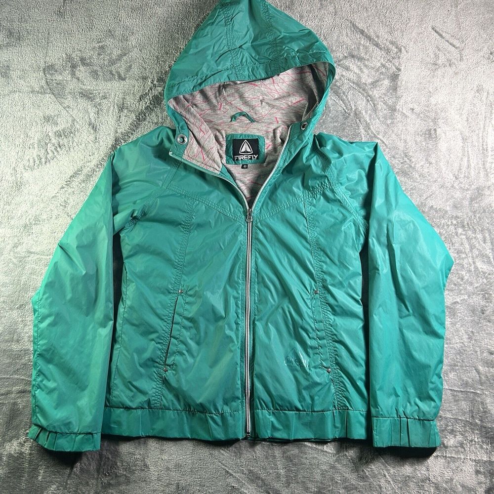 FireFly Windbreaker‎ Jacket Women's Sz 40 Cyan Full Zip Long Sleeve Polyester